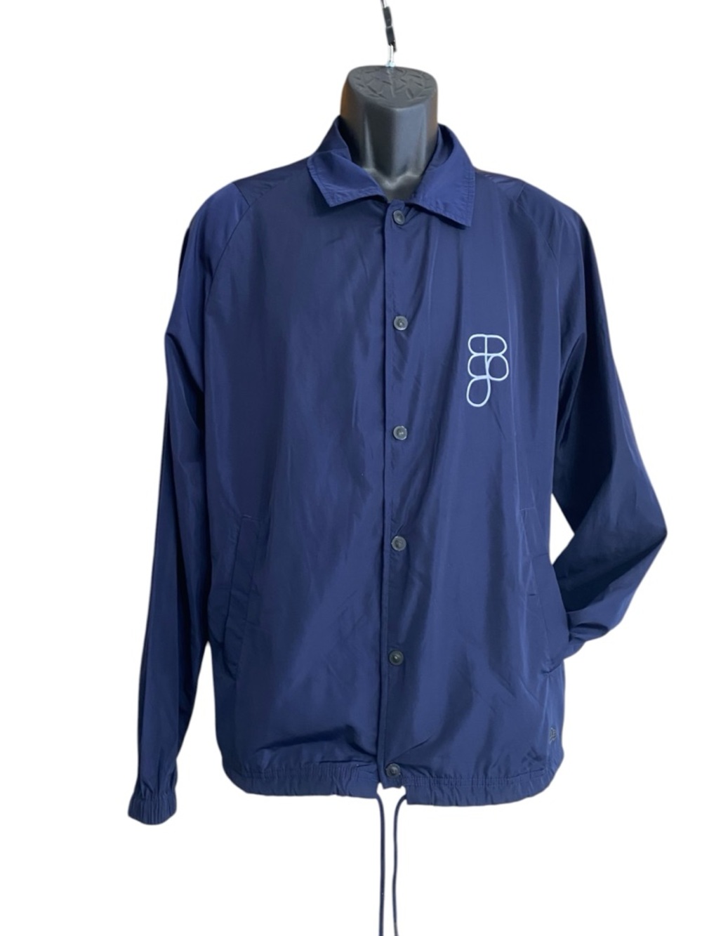 FIGMA HISTORY COACH WINDBREAKER 
LIGHTWEIGHT DARK BLUE SNAP FRONT
UNISEX